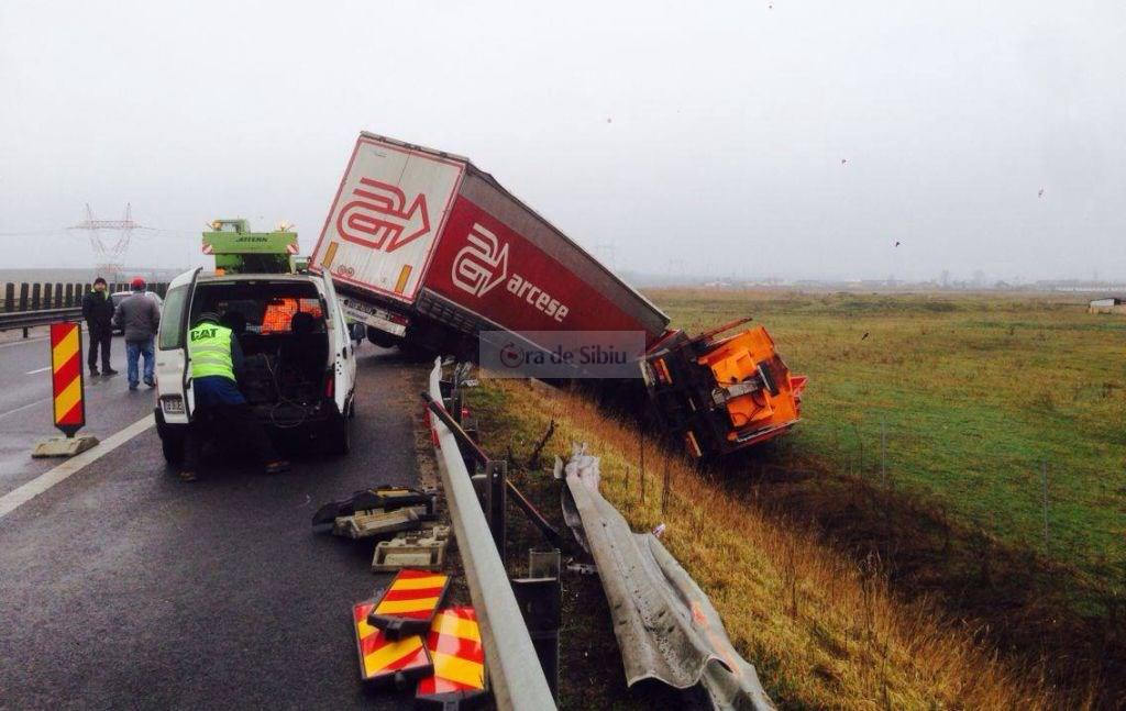 accident tir autostrada sibiu 1