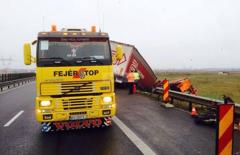 accident tir autostrada sibiu  3