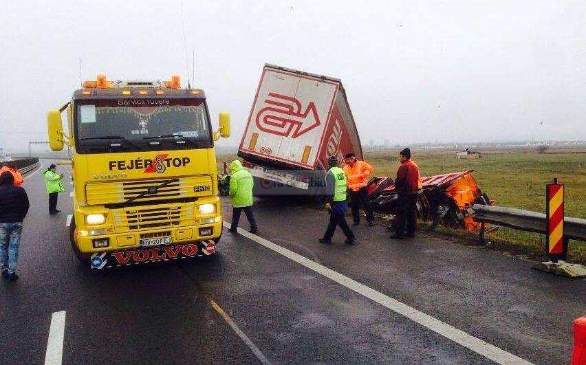 accident tir autostrada sibiu 6