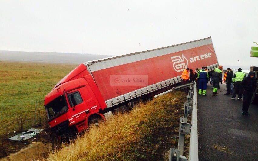 accident tir autostrada sibiu 7