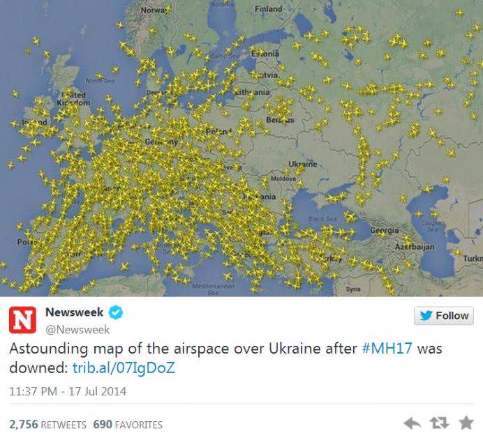 spatiul aerian al ucrainei ocolit de avioane dupa tragedia aviatica! harta foto