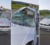 FOTO - Adevărul despre accidentul de pe DN1: A vrut sa arunce o hartie pe geam și o viespe l-a pedepsit!