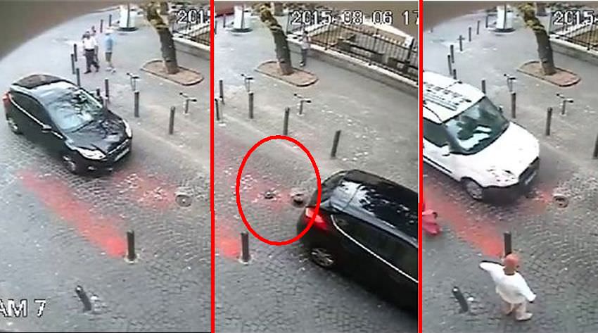 video revoltător – cum intră un șofer în piața huet? dărâmă pilonul mobil cu mașina!