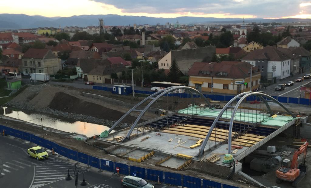 video foto lucrările la noul pod peste cibin. super veste pentru sibieni!