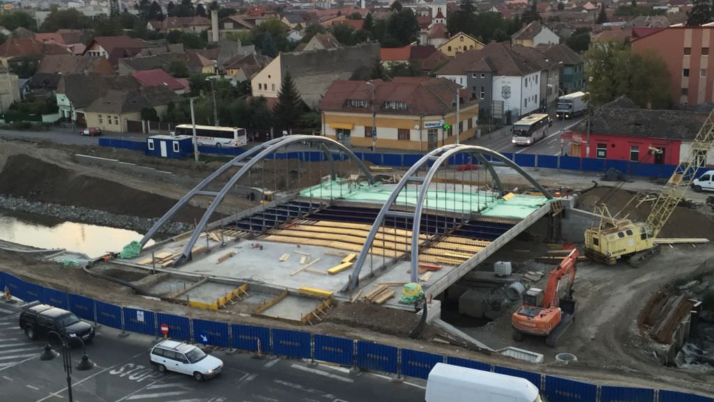 video foto lucrările la noul pod peste cibin. super veste pentru sibieni!