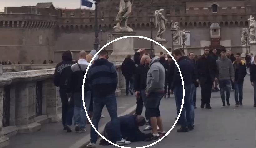 video revoltător – fanii lui sparta praga filmați când urinează pe o femeie din sibiu în centrul romei