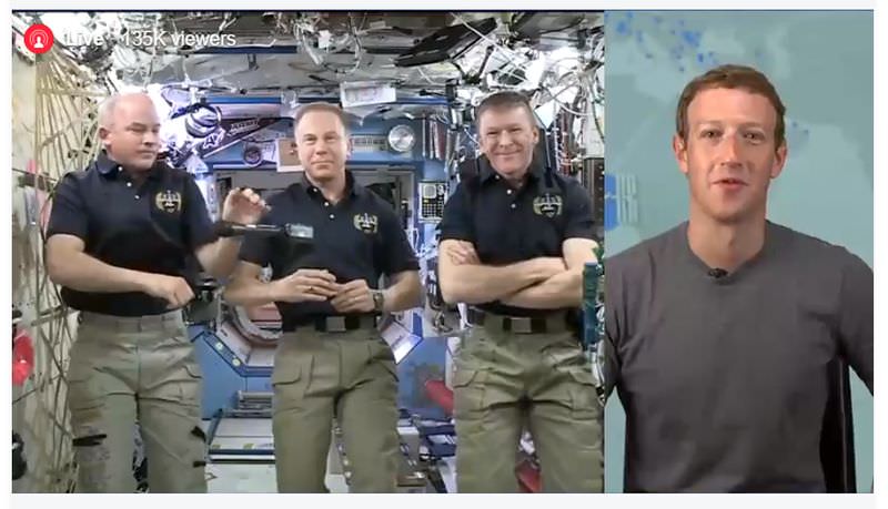 live din spațiu: mark zuckerberg în direct pe facebook cu astronauții de pe stația spațială