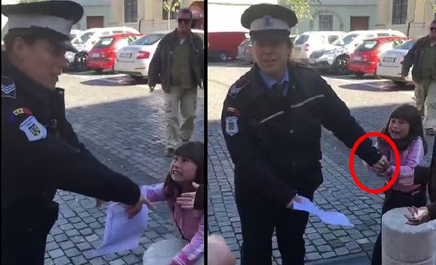 video – fetiță bruscată de o poliţistă locală în piaţa mică din sibiu. (atenţie imagini cu impact emoţional)