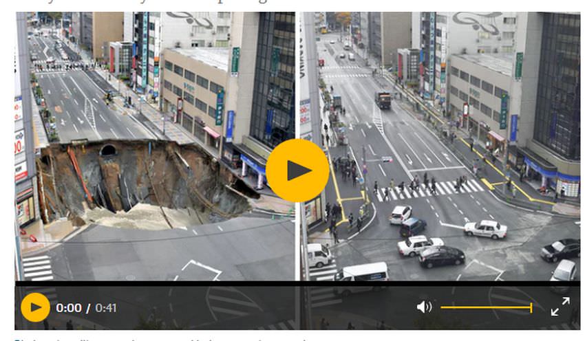 video groapă uriaşă ce a înghiţit o intersecţie întreagă, reparată în două zile în japonia