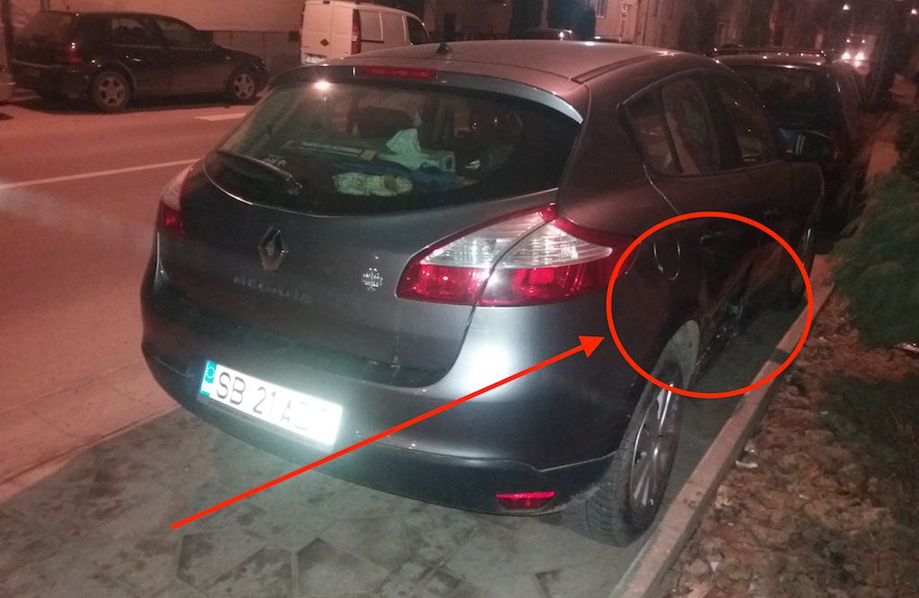 foto – un sibian solicită ajutorul pentru indentificarea unui șofer ce i-a lovit mașina și a plecat