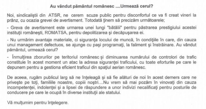 GREVA controlorilor de trafic afectează zborurile de pe Aeroportul Internațional Sibiu