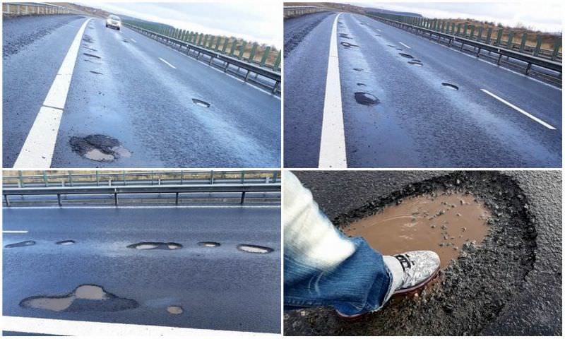 foto autostrada sibiu – orăștie ciuruită de gropi și denivelări