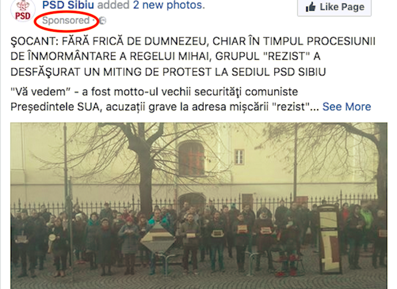 foto psd sibiu plătește la facebook ca să își popularizeze comunicatele împotriva ’’vă vedem din sibiu’’
