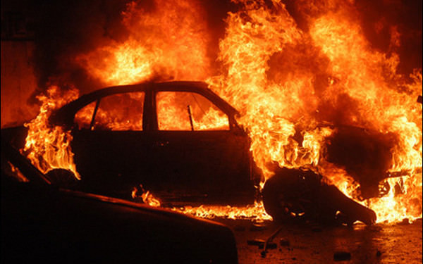 mașina în flăcări între mediaș și dumbrăveni