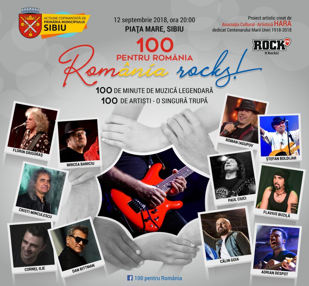 100 pentru romania - o sută de minute de muzica legendară în piața mare din sibiu