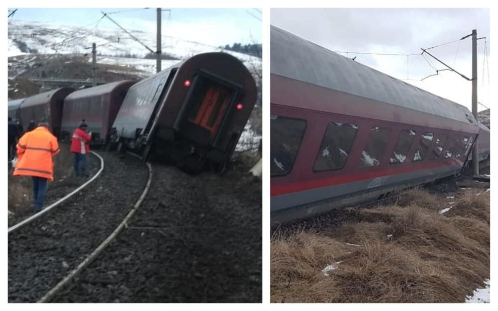 foto două trenuri au deraiat în județul hunedoara - în unul erau 140 de pasageri