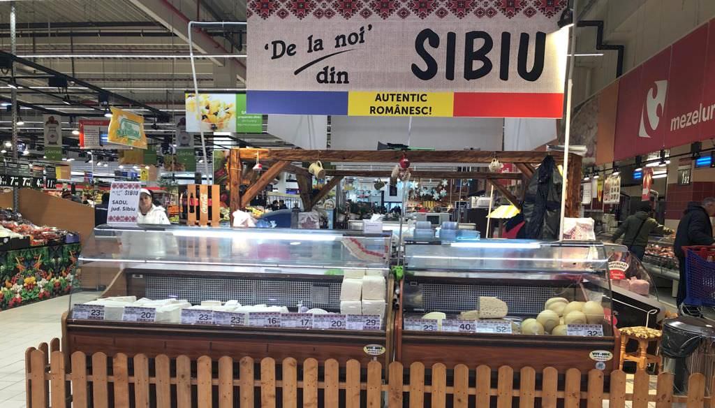 fructe, ciuperci, brânză și mezeluri ”de la noi din sibiu” – în carrefour la shopping city sibiu