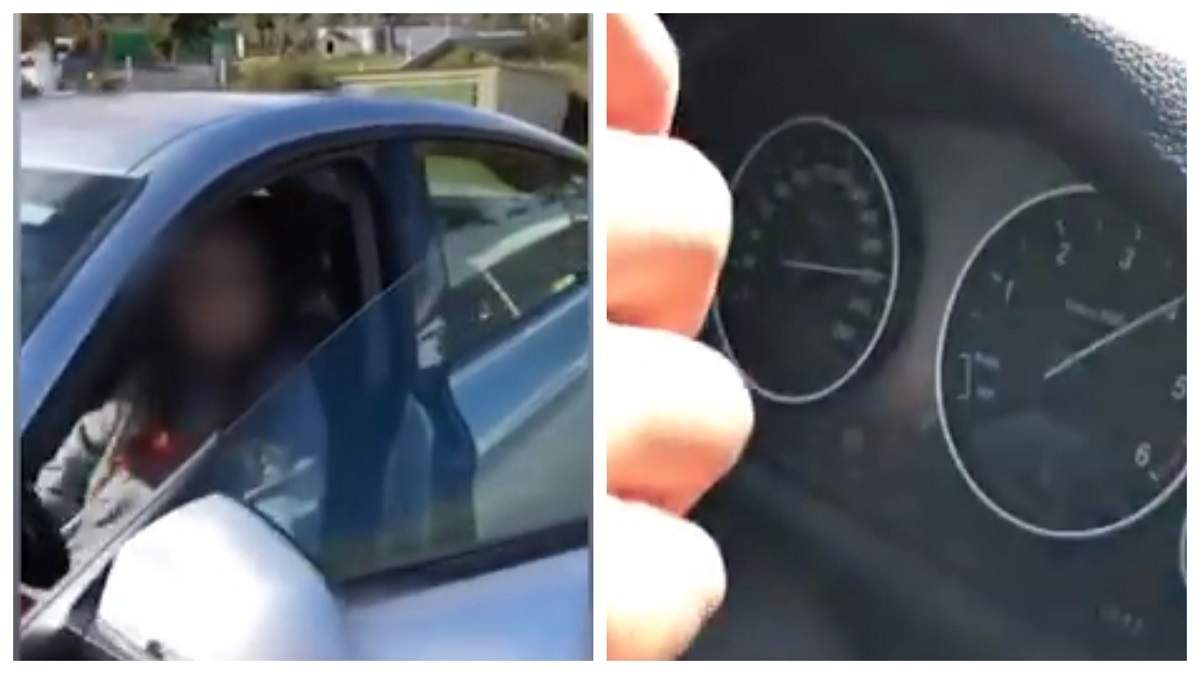 video tânără prinsă fără permis la volan și gonind cu 220 km/h pe autostradă