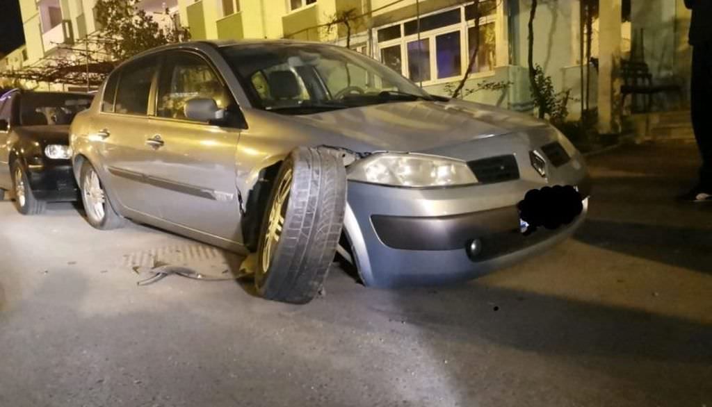 video foto sibieni fără permis și băuți bine au lovit șapte mașini pe aleea buia