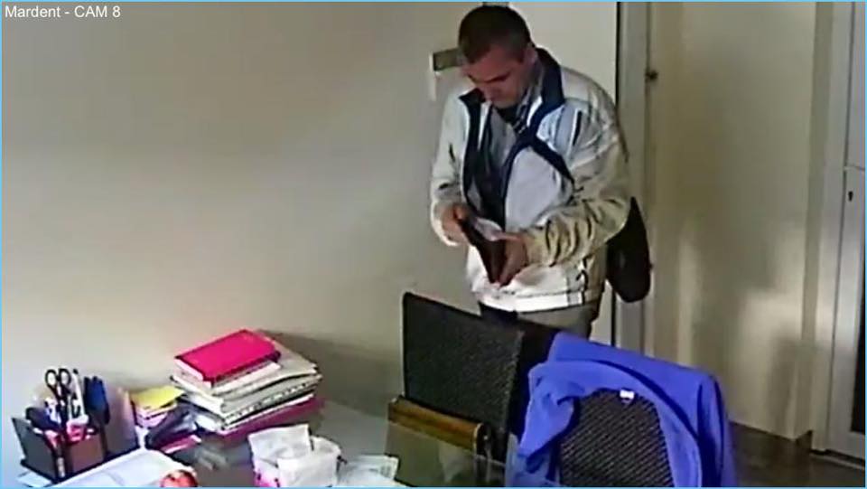 update video foto - hoț la furat într-un cabinet stomatologic din sibiu. a luat banii dintr-o geantă a medicului