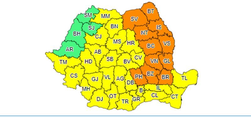 cod galben de ploi torențiale în județul sibiu