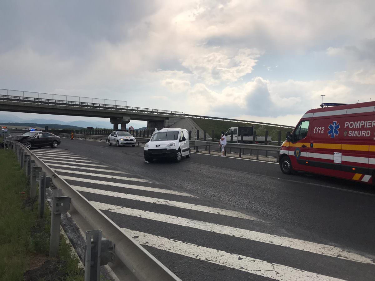 un carambol a blocat două ore un sens al autostrăzii a1 la sibiu