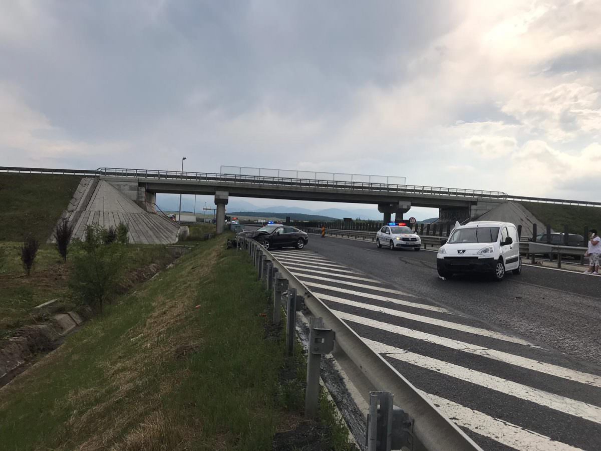 un carambol a blocat două ore un sens al autostrăzii a1 la sibiu