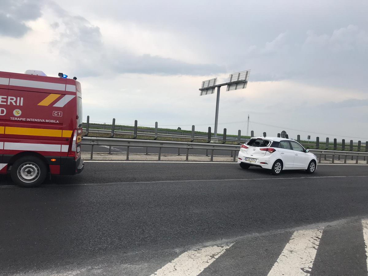 un carambol a blocat două ore un sens al autostrăzii a1 la sibiu