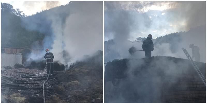 foto pompierii s-au luptat ore în șir cu flăcările la sibiel - au ars trei case și trei anexe