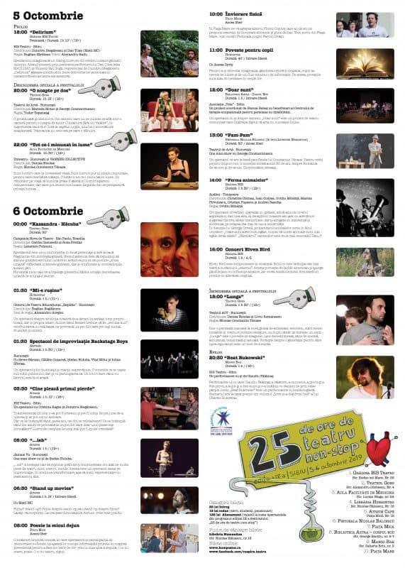 zeci de spectacole, la festivalul ”25 de ore de teatru non-stop”, în sibiu