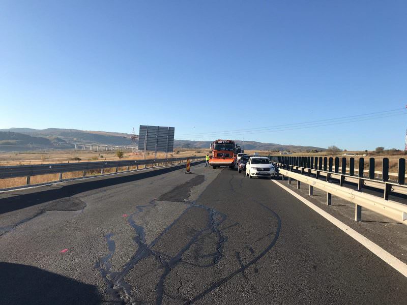 cale liberă pe autostrada sibiu - orăștie. s-au terminat reparațiile în zona cu probleme