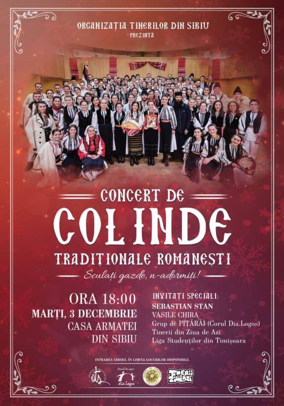 concert de colinde tradiționale în sibiu - tinerii transmit emoția crăciunului la început de iarnă