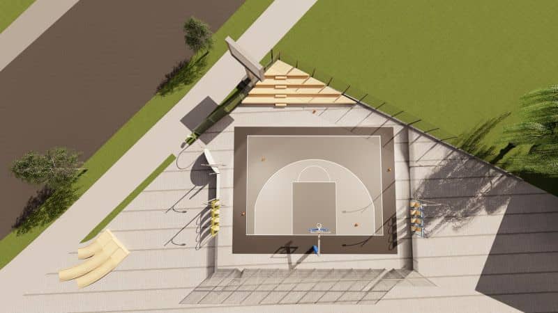 foto – se construiește primul teren de baschet 3x3 în sibiu – în parcare la sala transilvania
