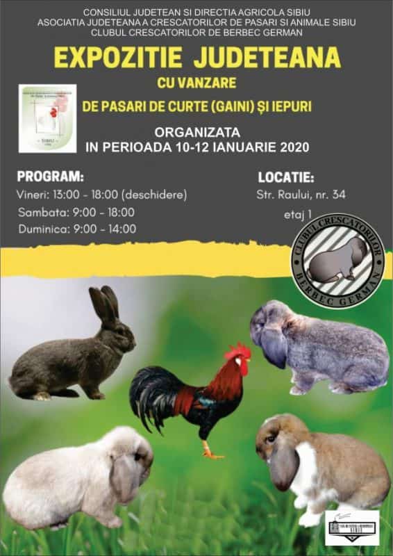 expoziție de păsări și animale de curte, la începutul anului viitor, la sibiu