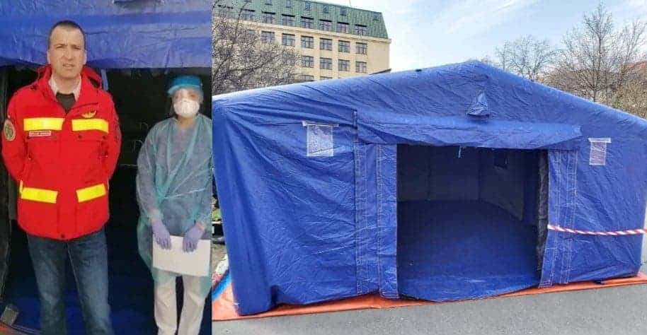 coronavirus - a fost instalat un cort de triaj în fața secției de urgență de la spitalul județean