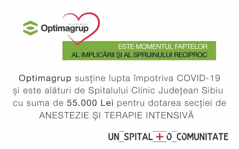 optimagrup susține lupta împotriva covid 19 - donează o sumă importantă pentru spitalul județean sibiu