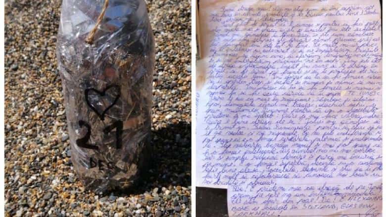 mesaj de dragoste scris în română găsit într-o sticlă pe o plajă din irlanda