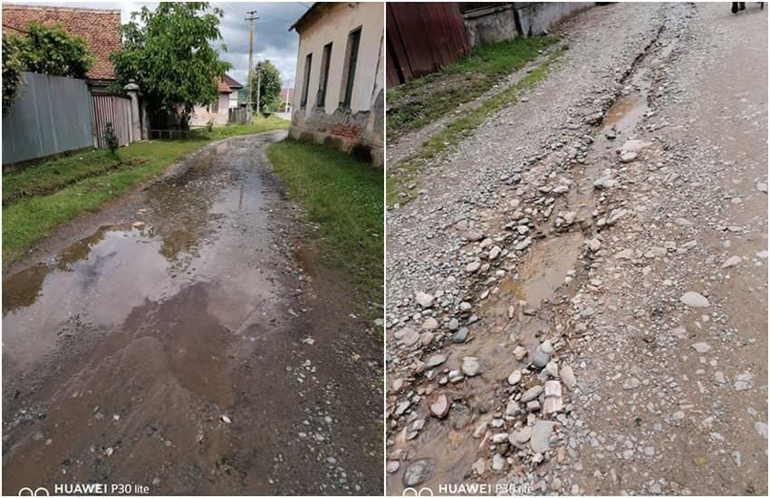 foto: ploile au măturat un sat din județul sibiu - drumurile arată ca după război