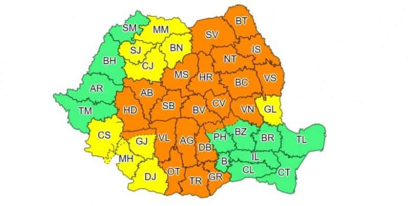 alertă meteo - cod portocaliu de vijelii și ploi în județul sibiu