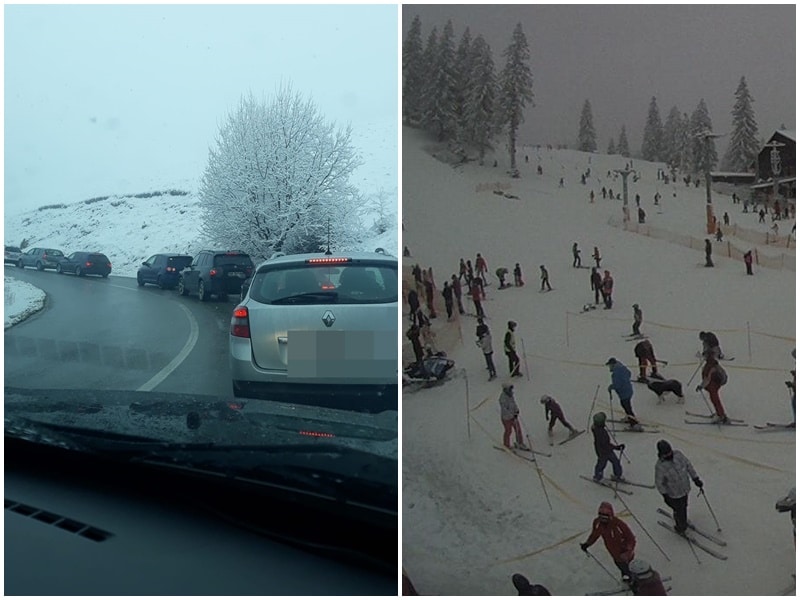 aglomerație la schi în a doua zi de crăciun - drumul spre păltiniș este blocat