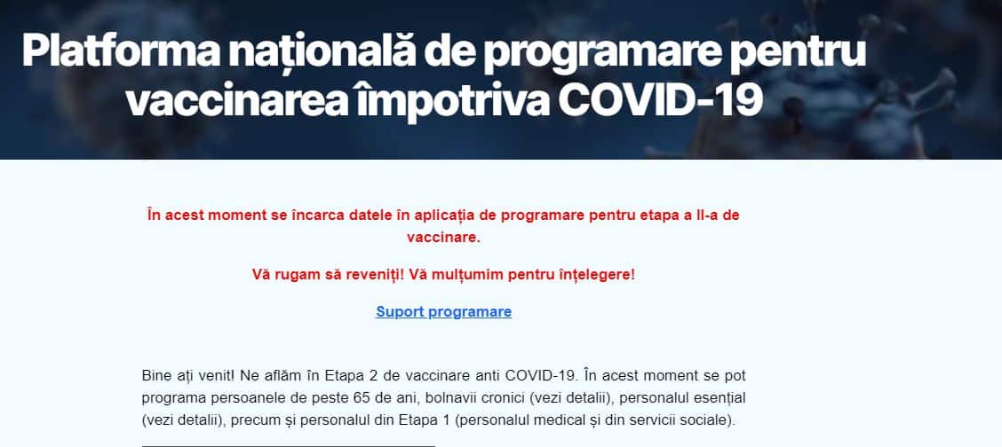 Românii, grăbiți să se vaccineze - Platforma pentru programări s-a blocat