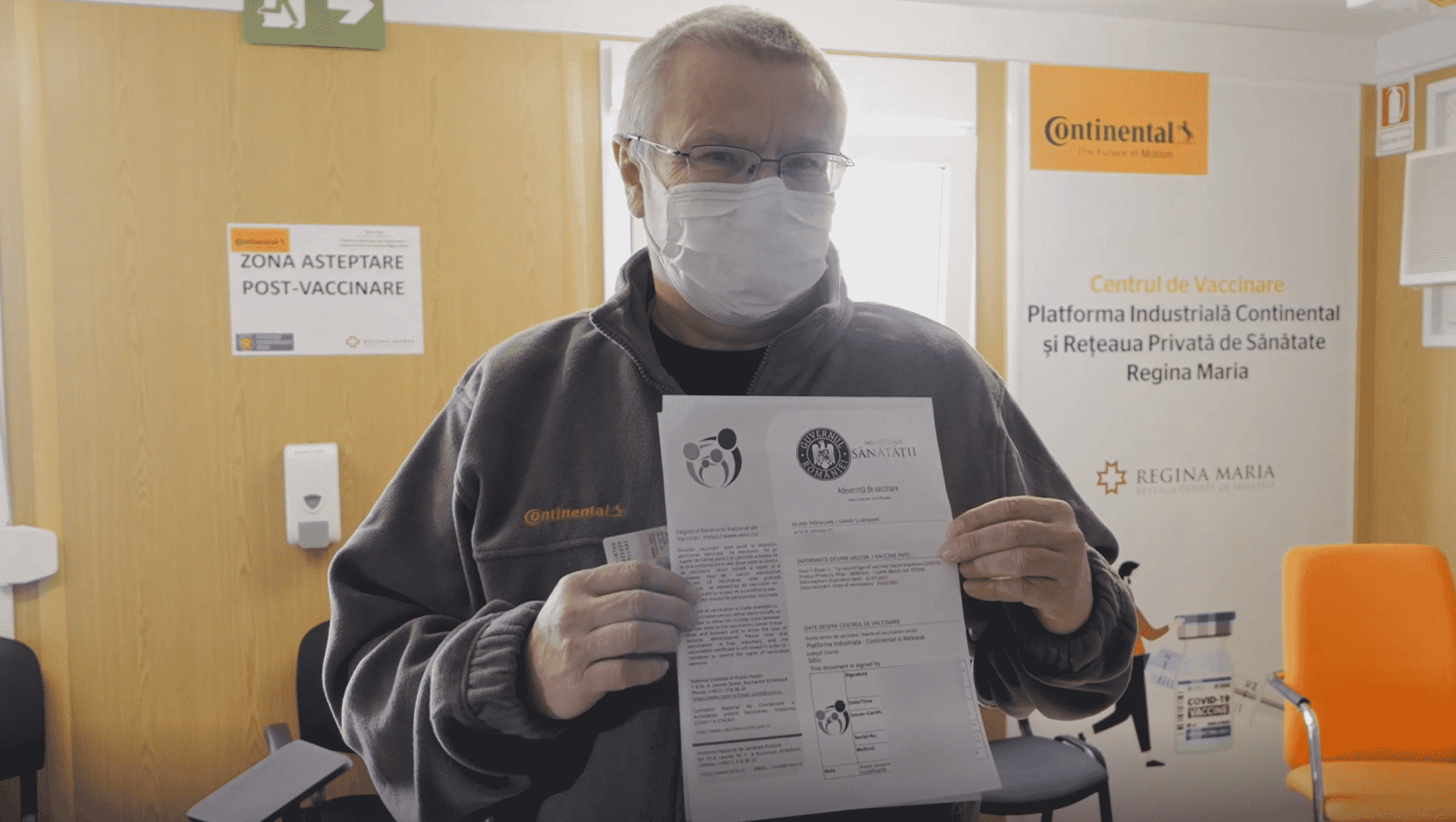 video foto: managerul continental sibiu s-a vaccinat - s-a programat prin call center