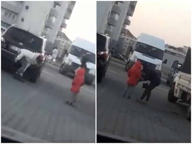 video - o tânără din sibiu si-a dat jos șosetele si le-a oferit unui copil care cerșea desculț