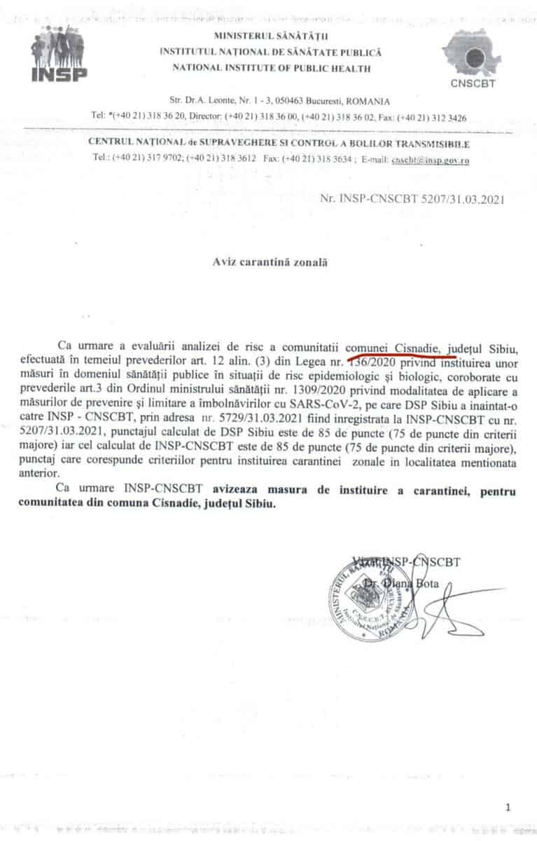 un sibian a contestat în instanță carantinarea cisnădiei - „un abuz, măsura este discriminatorie”