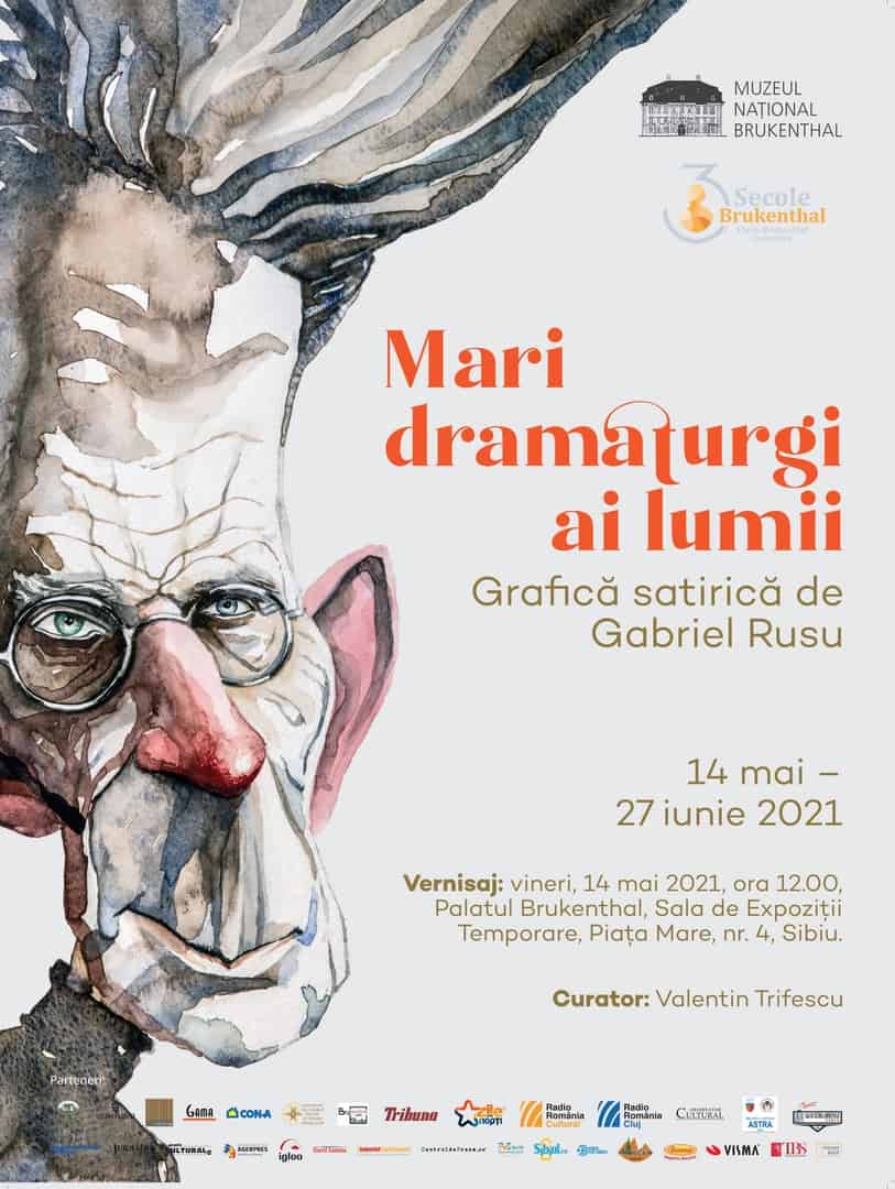 expoziție cu caricaturile marilor dramaturgi la palatul brukenthal din sibiu