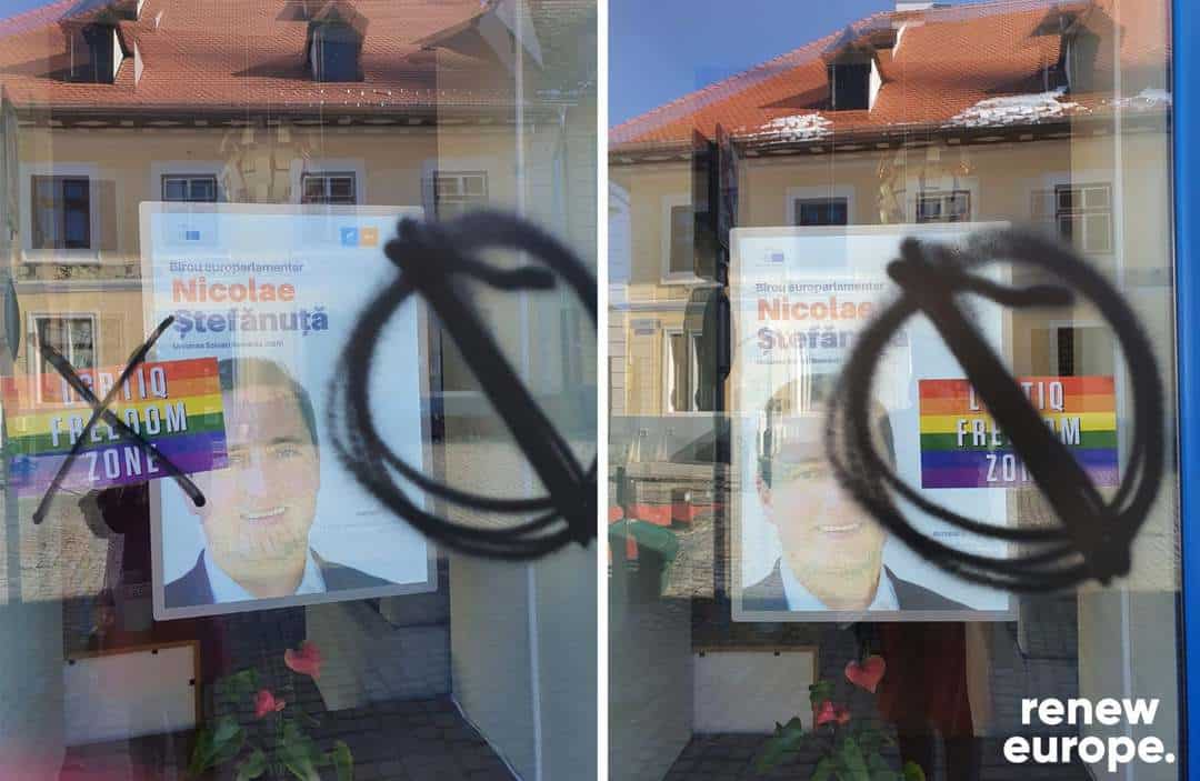 biroul din sibiu al europarlamentarului nicu ștefănuță, vandalizat - făptașii au fost prinși