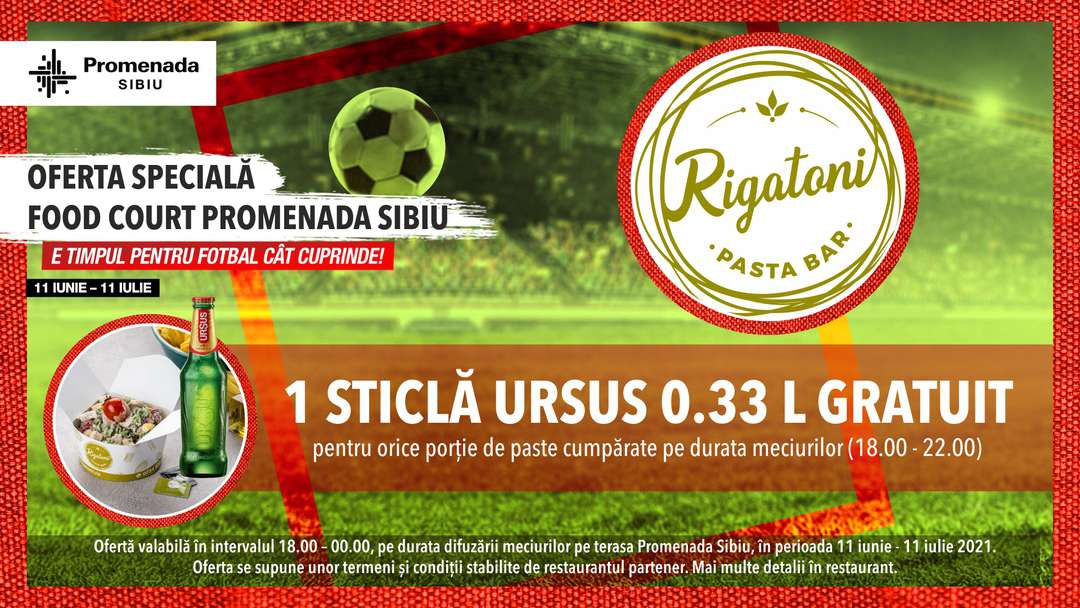 între 11 iunie - 11 iulie, cele mai importante meciuri de fotbal ale anului vin în direct pe terasa promenada sibiu