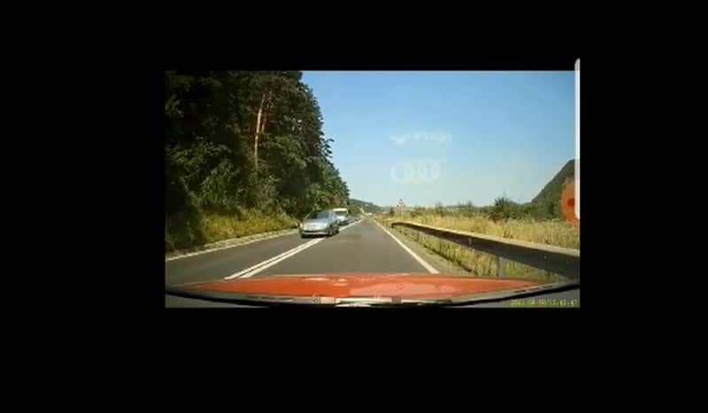 video sibian, la un pas de tragedie pe valea oltului - i-a apărut o mașină în cale