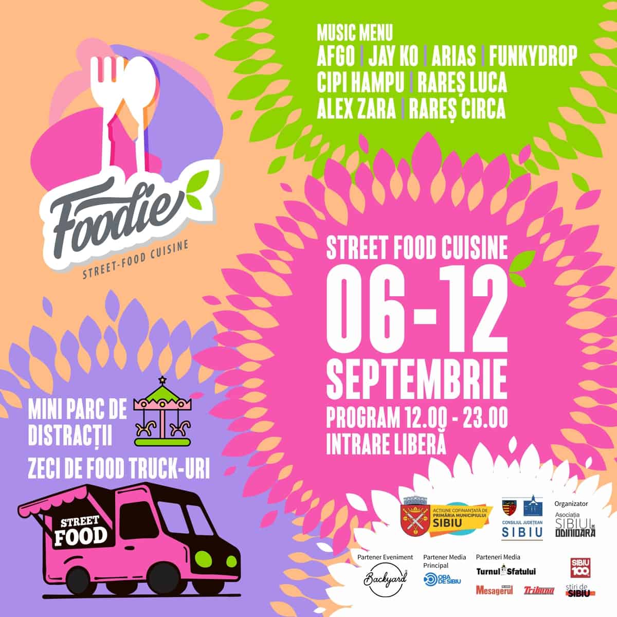 Unsprezece zile de ’’Street Food Park’’ la Sibiu – Festin culinar, concerte, retro party și miniparc de distracții în Parcul Tineretului