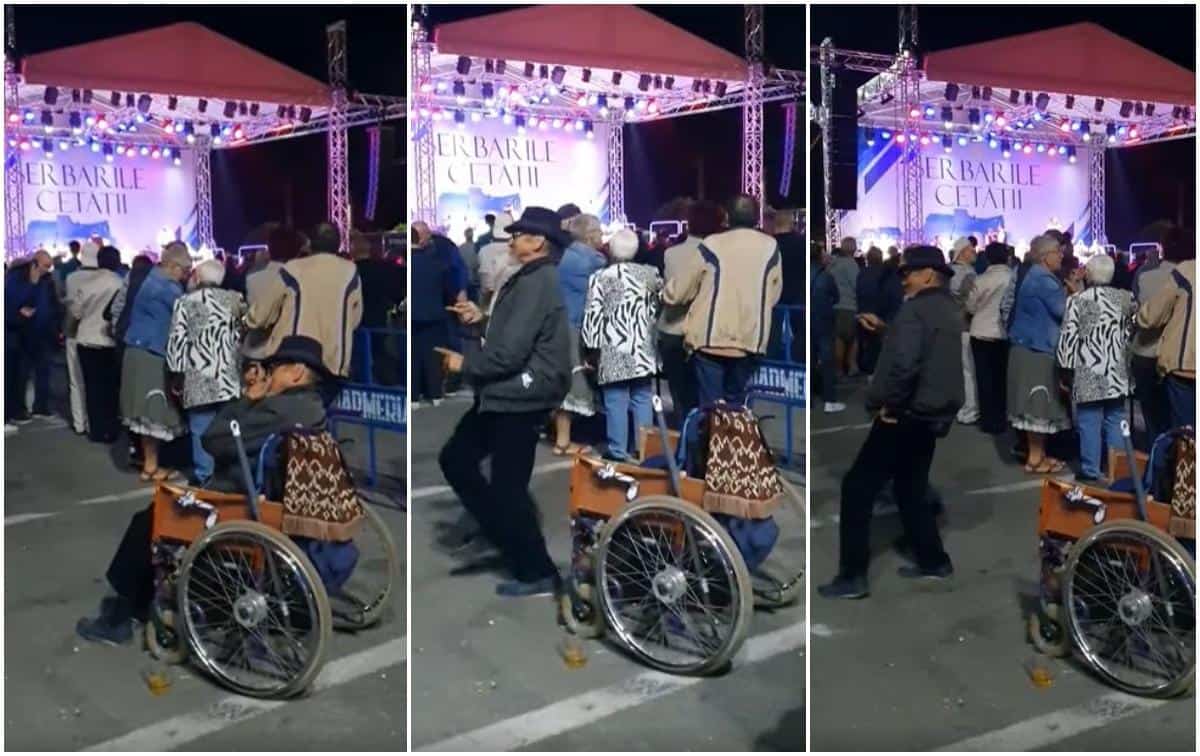 foto: românia - un bărbat aflat în scaun cu rotile, s-a ridicat în picioare să danseze